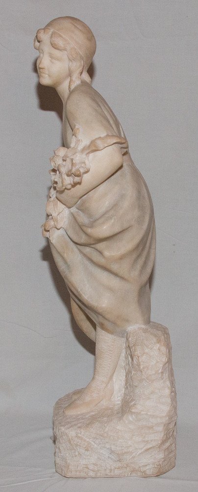 Scultura in alabastro Giovane Pugi, fine del XIX secolo