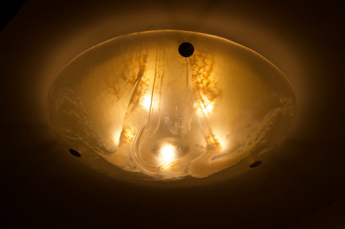 Ceiling light in brass and Murano, 1970’s.