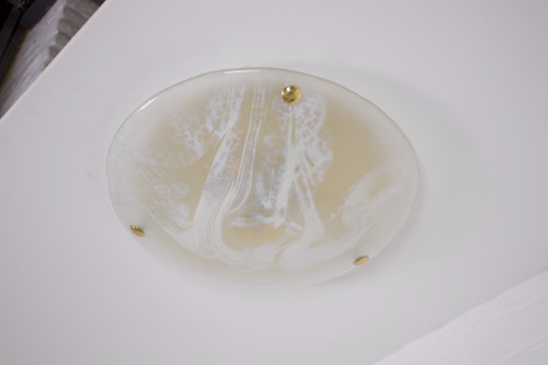 Ceiling light in brass and Murano, 1970’s.