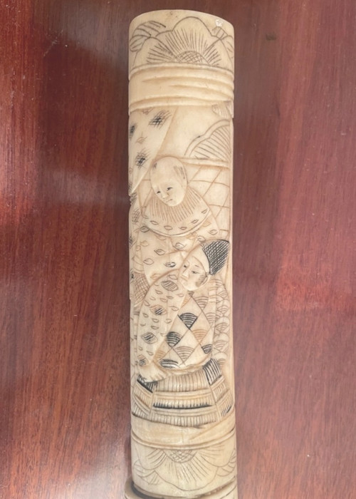 Japanese Catana Around 1880 In Bone And Steel