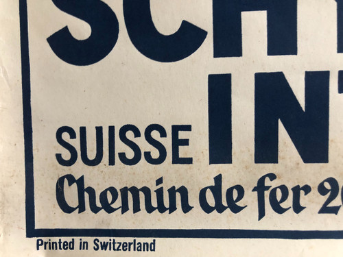 Poster Schynige Platte Interlaken by Ernst Hodel published by Gebrüder Fretz A.G 1930 Original