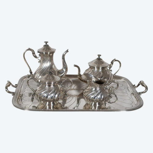 5-piece silver-plated Boulenger service, late 19th century