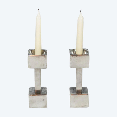 Astrid Fog for Just Denmark. Pair of candlesticks. 1960s.