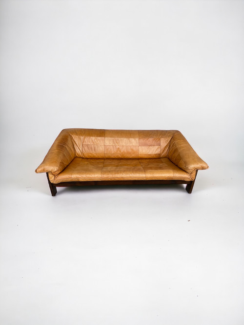 Vintage Scandinavian Leather Sofa Circa 1970