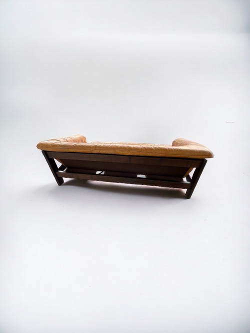 Vintage Scandinavian Leather Sofa Circa 1970