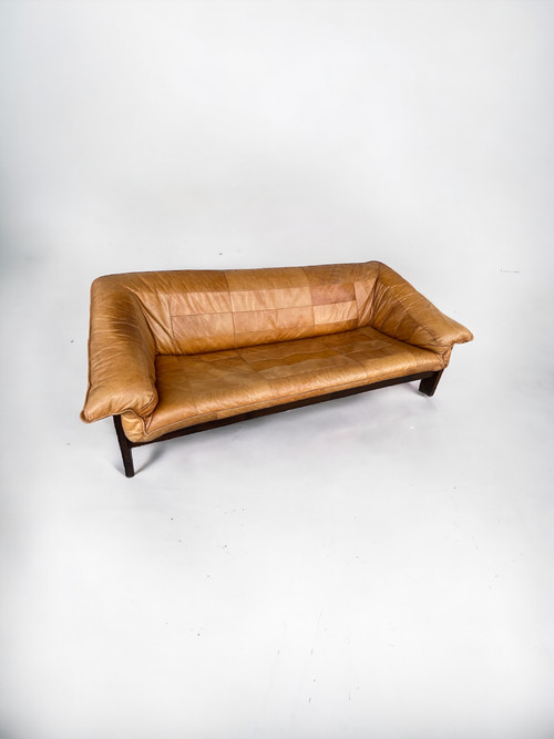 Vintage Scandinavian Leather Sofa Circa 1970
