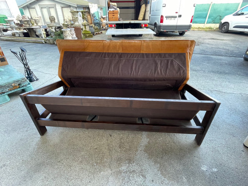 Vintage Scandinavian Leather Sofa Circa 1970