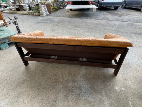 Vintage Scandinavian Leather Sofa Circa 1970