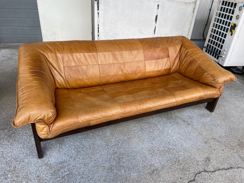 Vintage Scandinavian Leather Sofa Circa 1970