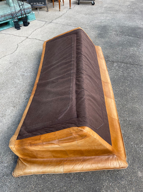Vintage Scandinavian Leather Sofa Circa 1970