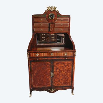  Small Buffet Cartonnier In Marquetry Louis XV Style - Louis XVI - Late Nineteenth