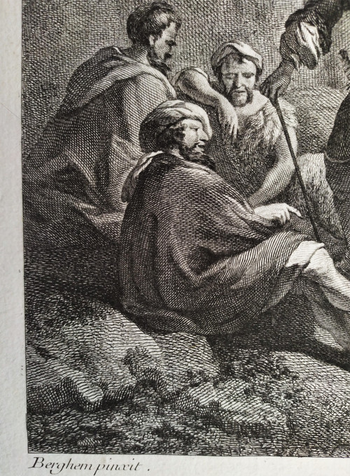 Gravure Par Jacques Philippe Le Bas  l'Après  Dinée  18ème