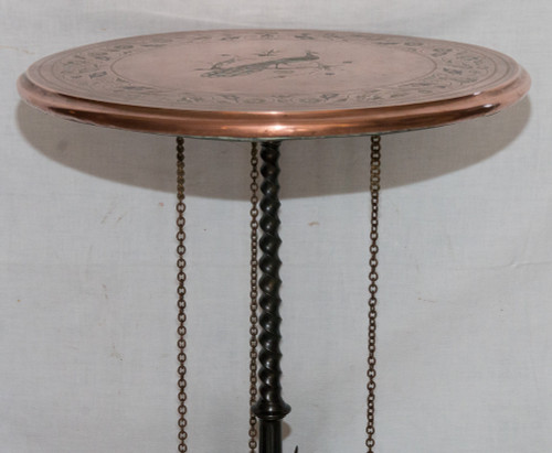 Pedestal Table In Cast Iron And Copper Napoleon III Period