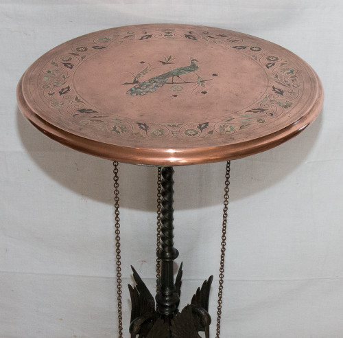 Pedestal Table In Cast Iron And Copper Napoleon III Period