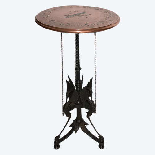 Pedestal Table In Cast Iron And Copper Napoleon III Period