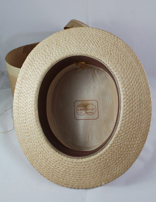 Woven straw boater by Aristide Boucicaut (Au Bon Marché)