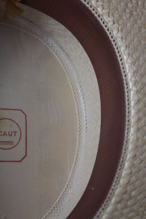 Woven straw boater by Aristide Boucicaut (Au Bon Marché)