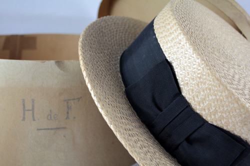 Woven straw boater by Aristide Boucicaut (Au Bon Marché)