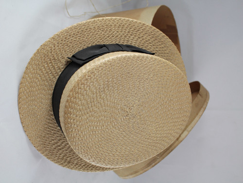 Woven straw boater by Aristide Boucicaut (Au Bon Marché)