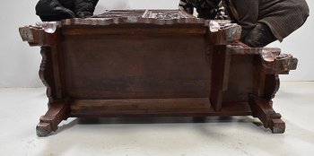  Mobiletto atipico asiatico, origine Vietnam, in mogano massiccio - Fine XIX secolo