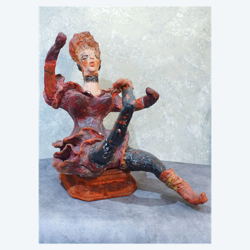 La Goulue Sculpture Ciment Polychrome