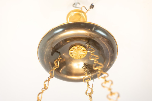 Casa Baguès. Lampadario in bronzo dorato stile impero. 1950 circa.