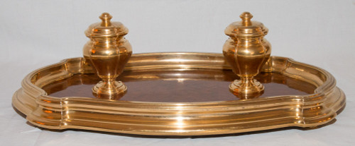 Calamaio in bronzo dorato e palissandro 1890 circa G Keller