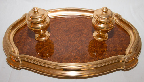 Calamaio in bronzo dorato e palissandro 1890 circa G Keller