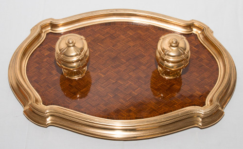 Calamaio in bronzo dorato e palissandro 1890 circa G Keller