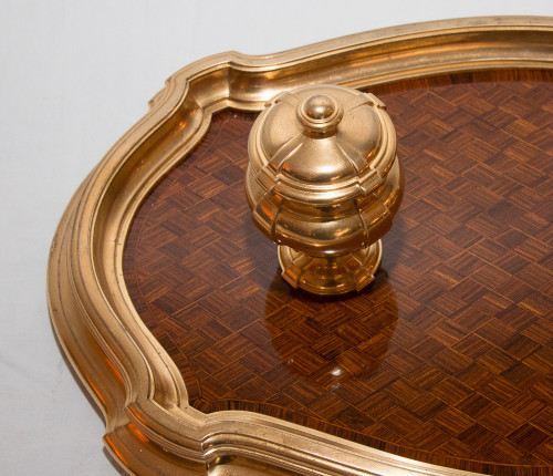 Calamaio in bronzo dorato e palissandro 1890 circa G Keller