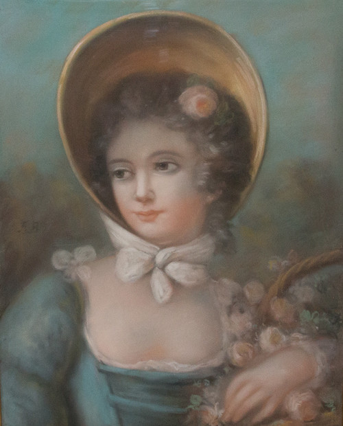Ritratto di giovane donna, pastello, XIX secolo