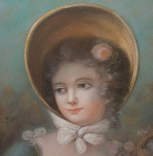 Ritratto di giovane donna, pastello, XIX secolo