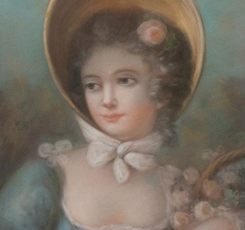 Ritratto di giovane donna, pastello, XIX secolo