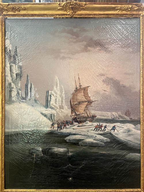 Trumeaux D’époque Napoléon III, Débarquement de l’astrolabe En Terre australe 