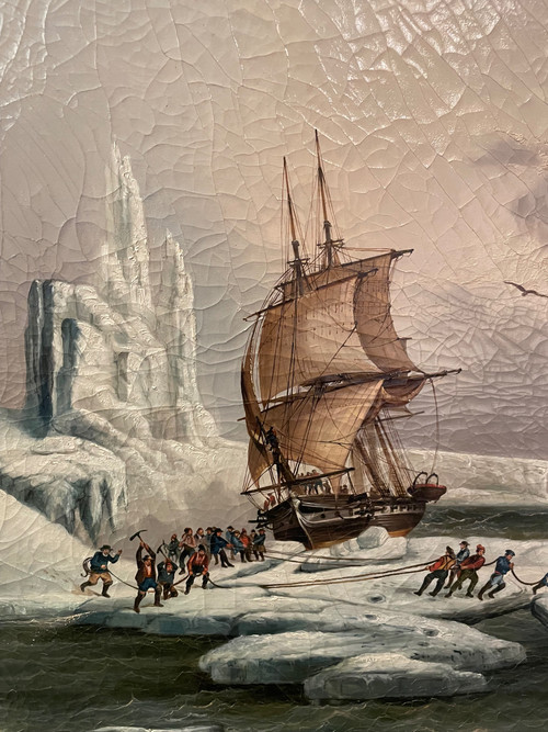 Trumeaux D’époque Napoléon III, Débarquement de l’astrolabe En Terre australe 