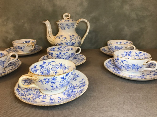 Set di servizi da tè in porcellana di Sarreguemines del XIX secolo