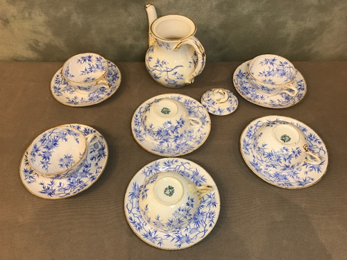 Set di servizi da tè in porcellana di Sarreguemines del XIX secolo