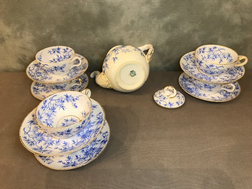 Set di servizi da tè in porcellana di Sarreguemines del XIX secolo