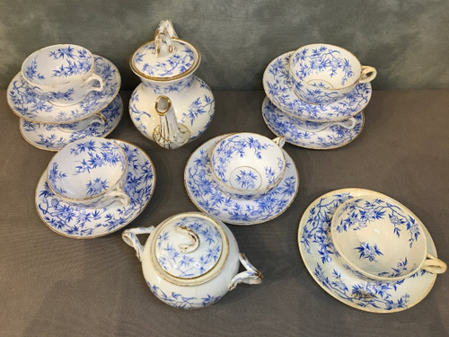 Set di servizi da tè in porcellana di Sarreguemines del XIX secolo