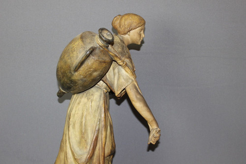 Sculpture En Terre Cuite Polychrome Par Sydan éditée Par Goldscheider