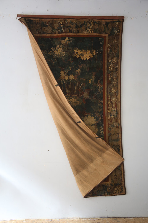 Aubusson tapestry, 18th-century greenery.