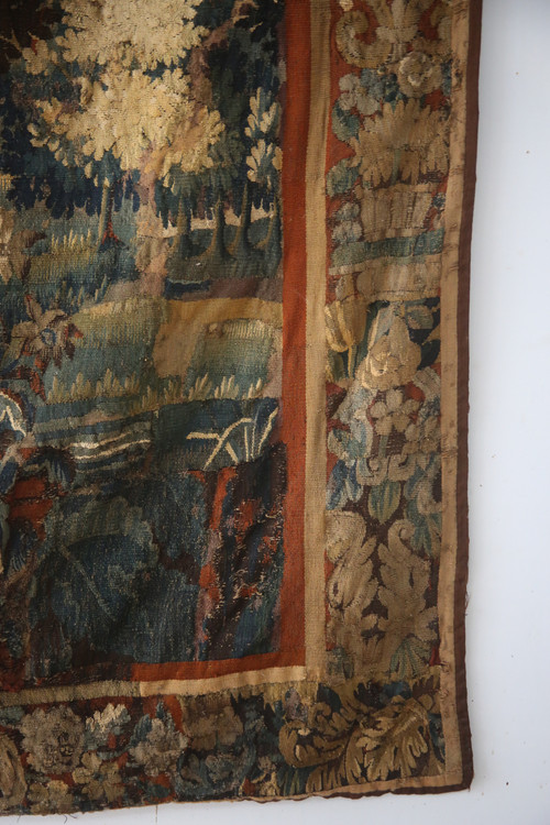 Aubusson tapestry, 18th-century greenery.