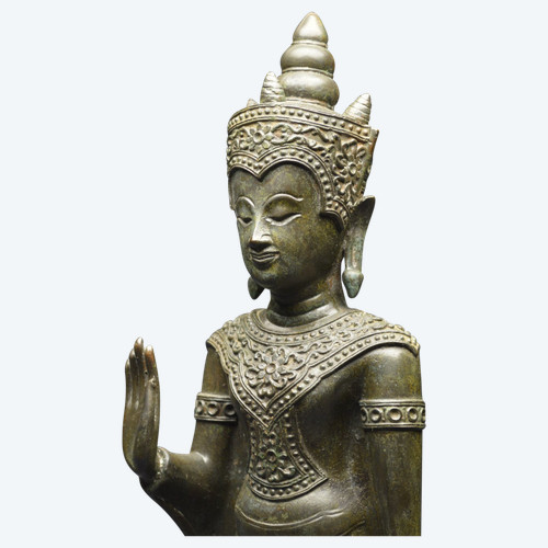 Former Kingdom of Siam, 19th century, bronze Buddha in the position of absence of fear