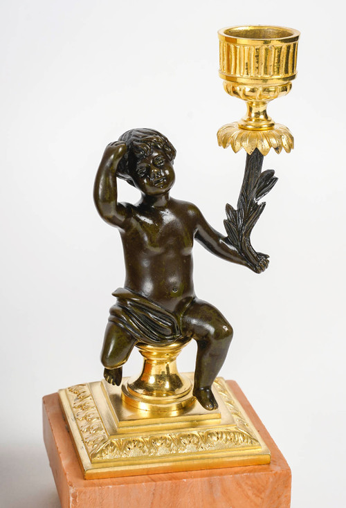 Une Garniture De Cheminée En Bronze Doré Et Marbre Fin XIXème Siècle 