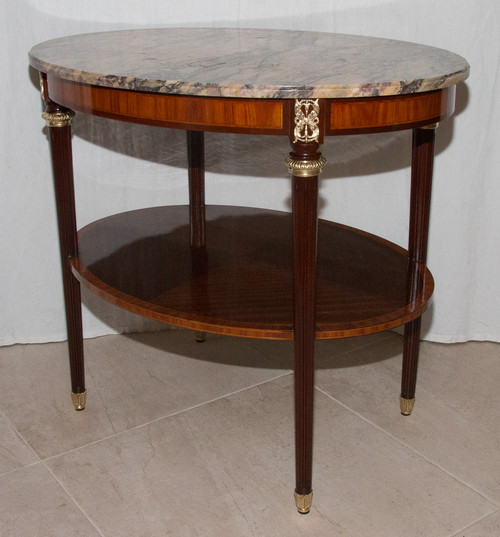  Guéridon Ovale Style Louis XVI Ende 19. Jahrhundert