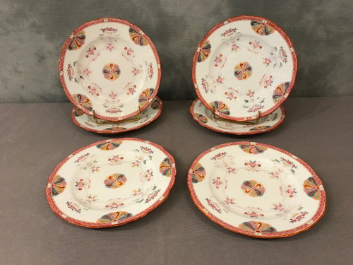 Set di 6 piatti in porcellana Minton del XIX secolo