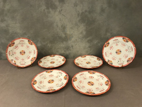 Set di 6 piatti in porcellana Minton del XIX secolo