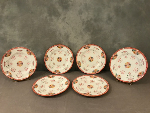 Set di 6 piatti in porcellana Minton del XIX secolo