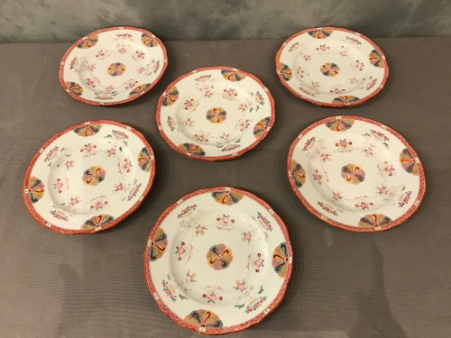 Set di 6 piatti in porcellana Minton del XIX secolo
