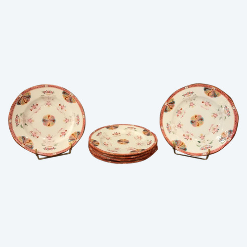 Set di 6 piatti in porcellana Minton del XIX secolo